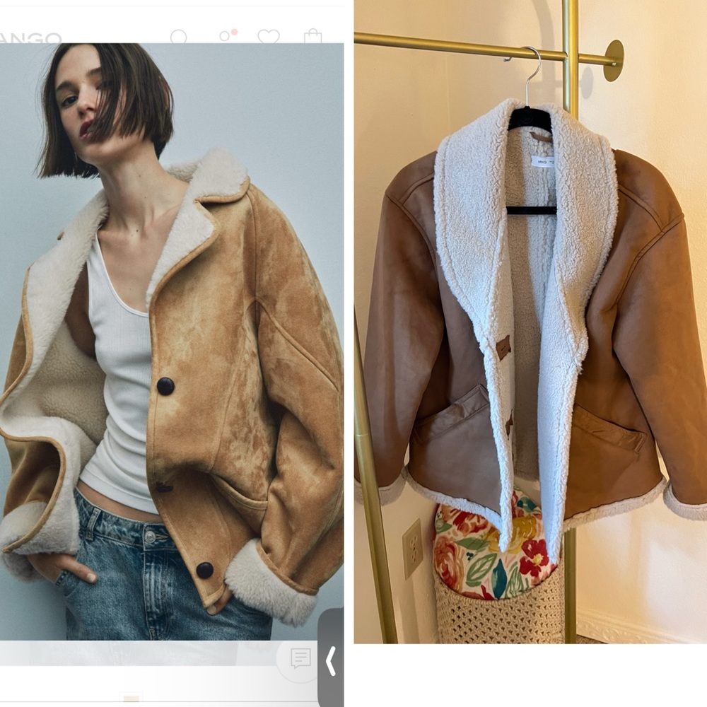 SOLD-NWOT Mango/MNG Sheerling Coat Jacket